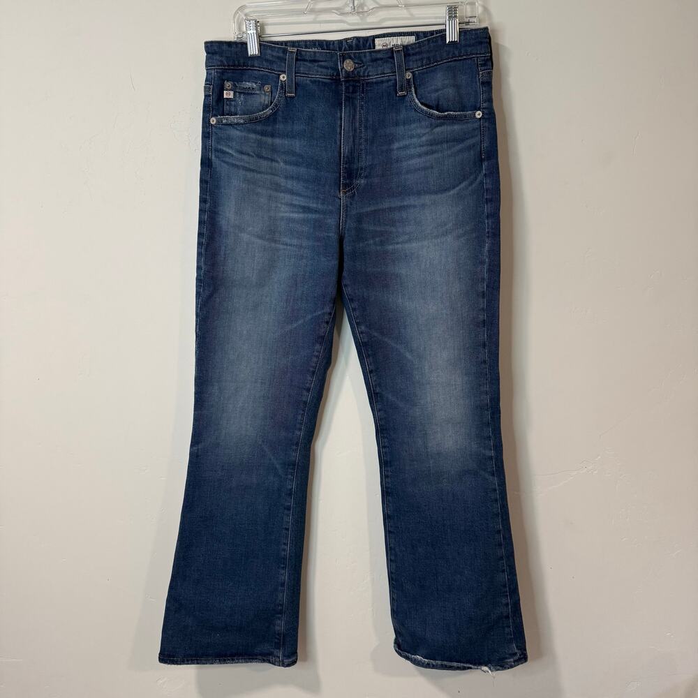 AG Adriano Goldschmied Farrah Boot Crop Jeans High Rise Blue‎ Denim 31